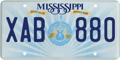MS license plate XAB880