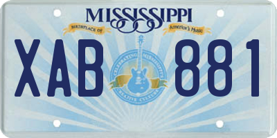 MS license plate XAB881