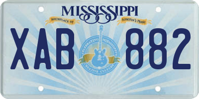 MS license plate XAB882