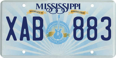 MS license plate XAB883