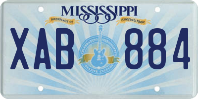 MS license plate XAB884