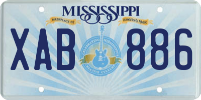 MS license plate XAB886