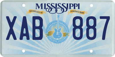 MS license plate XAB887