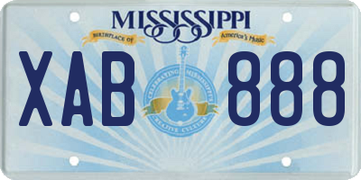 MS license plate XAB888