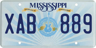 MS license plate XAB889