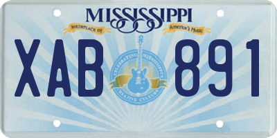 MS license plate XAB891