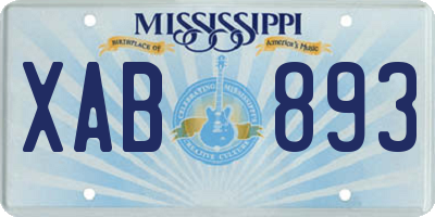 MS license plate XAB893