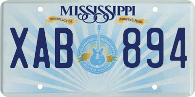 MS license plate XAB894