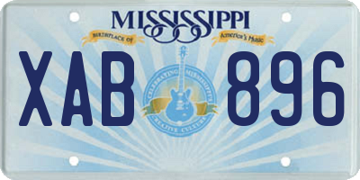 MS license plate XAB896