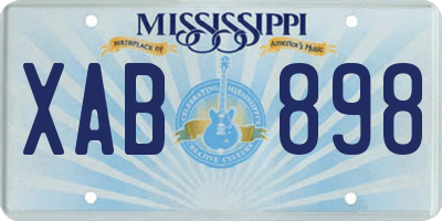 MS license plate XAB898