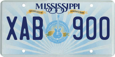 MS license plate XAB900