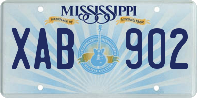 MS license plate XAB902