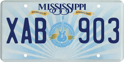 MS license plate XAB903