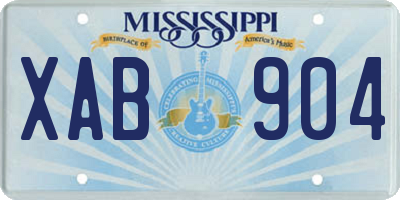 MS license plate XAB904
