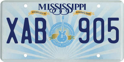 MS license plate XAB905