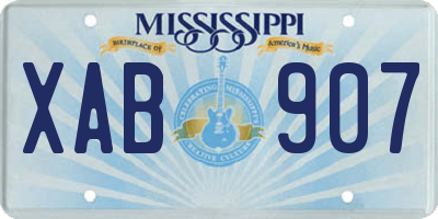 MS license plate XAB907