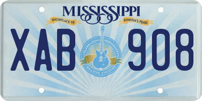 MS license plate XAB908