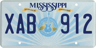 MS license plate XAB912