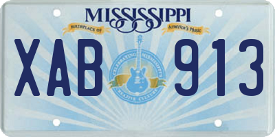 MS license plate XAB913