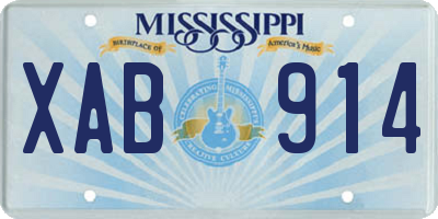 MS license plate XAB914