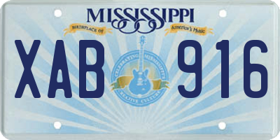 MS license plate XAB916
