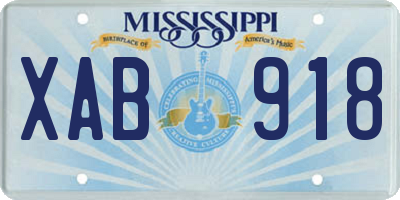 MS license plate XAB918
