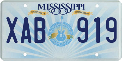 MS license plate XAB919