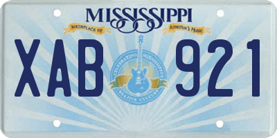 MS license plate XAB921