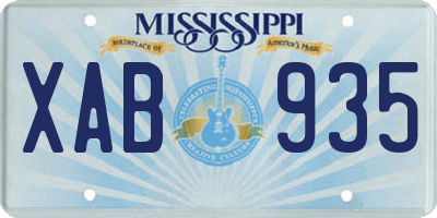 MS license plate XAB935
