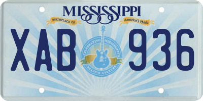 MS license plate XAB936
