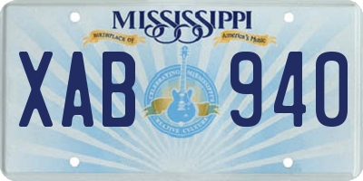 MS license plate XAB940