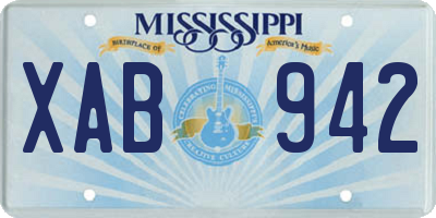 MS license plate XAB942