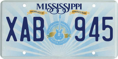 MS license plate XAB945