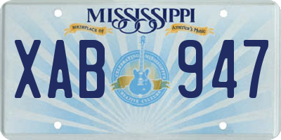 MS license plate XAB947