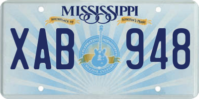 MS license plate XAB948