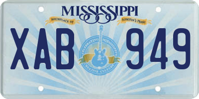 MS license plate XAB949