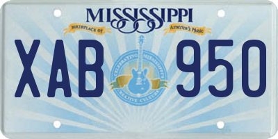 MS license plate XAB950