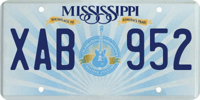 MS license plate XAB952