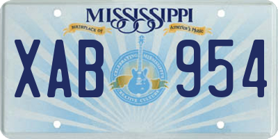 MS license plate XAB954