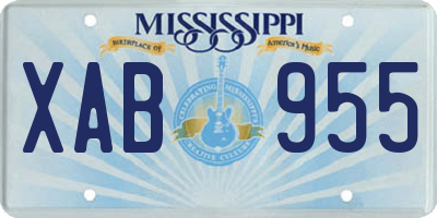 MS license plate XAB955
