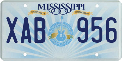 MS license plate XAB956