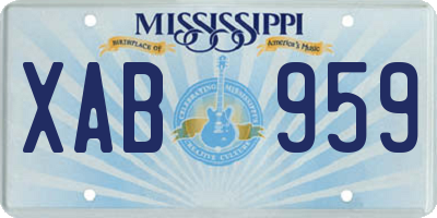 MS license plate XAB959