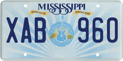 MS license plate XAB960