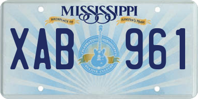 MS license plate XAB961