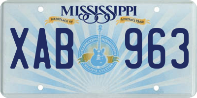 MS license plate XAB963