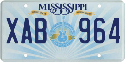 MS license plate XAB964