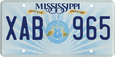MS license plate XAB965