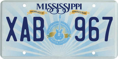 MS license plate XAB967