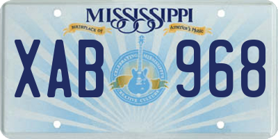 MS license plate XAB968