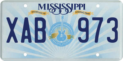 MS license plate XAB973